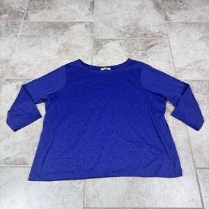 Coldwater Creek Tunic Womens 3X Purple Textured Round Neck Boho Lined